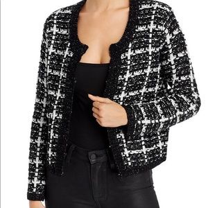 Aqua sweater cardigan- black and white Medium